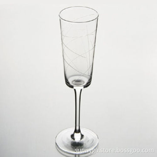 Champagne Flute Glass with Engraved Logo, Customized Specifications Welcomed, 157mL Capacity